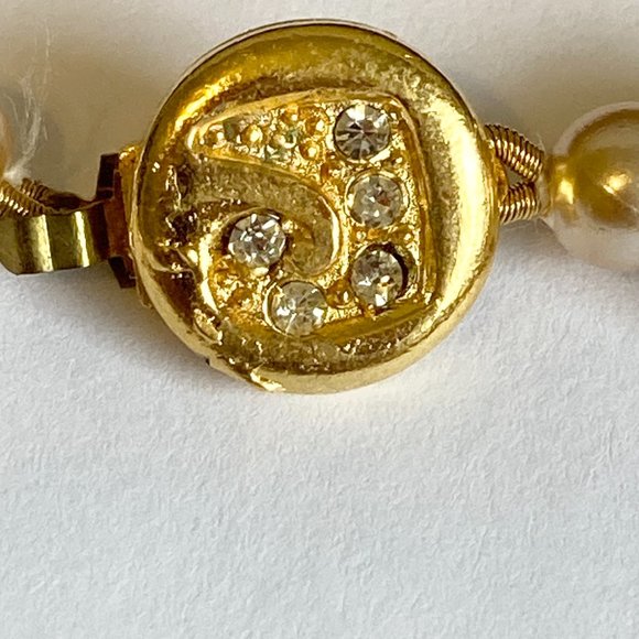 Vintage Cream Glass Pearl Necklace 16" 6mm Hand Knotted Choker Length - Picture 3 of 11